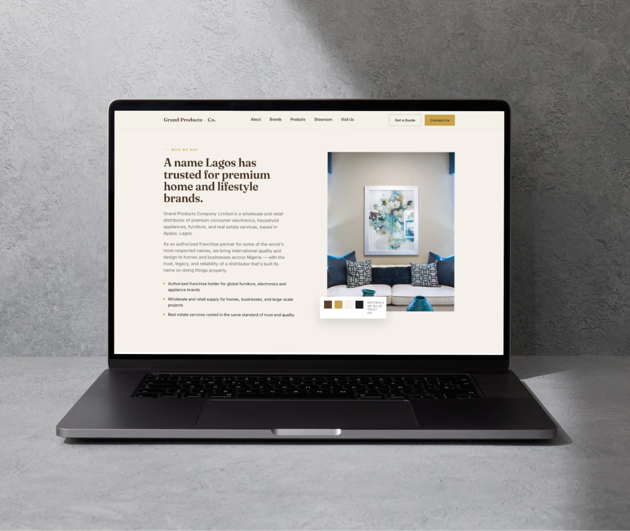 Business website about page screenshot